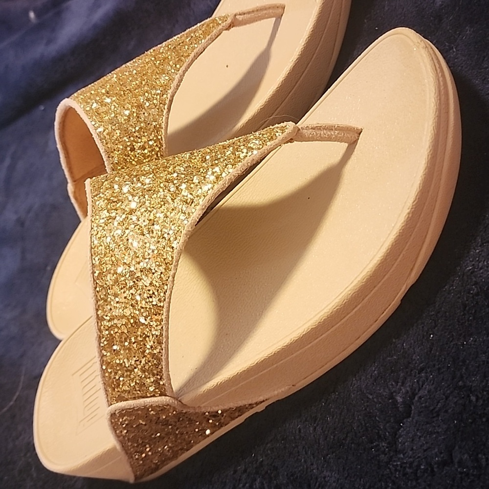 Gold Glitter Fitflop sandals